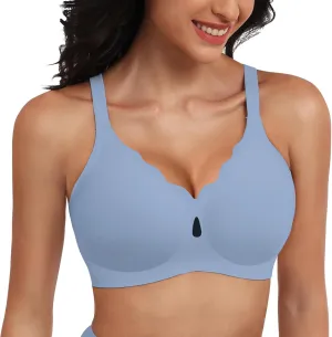 Wireless Bras for Women No Underwire Wave Push Up Seamless Full Coverage Bralettes Lift Everyday Bras