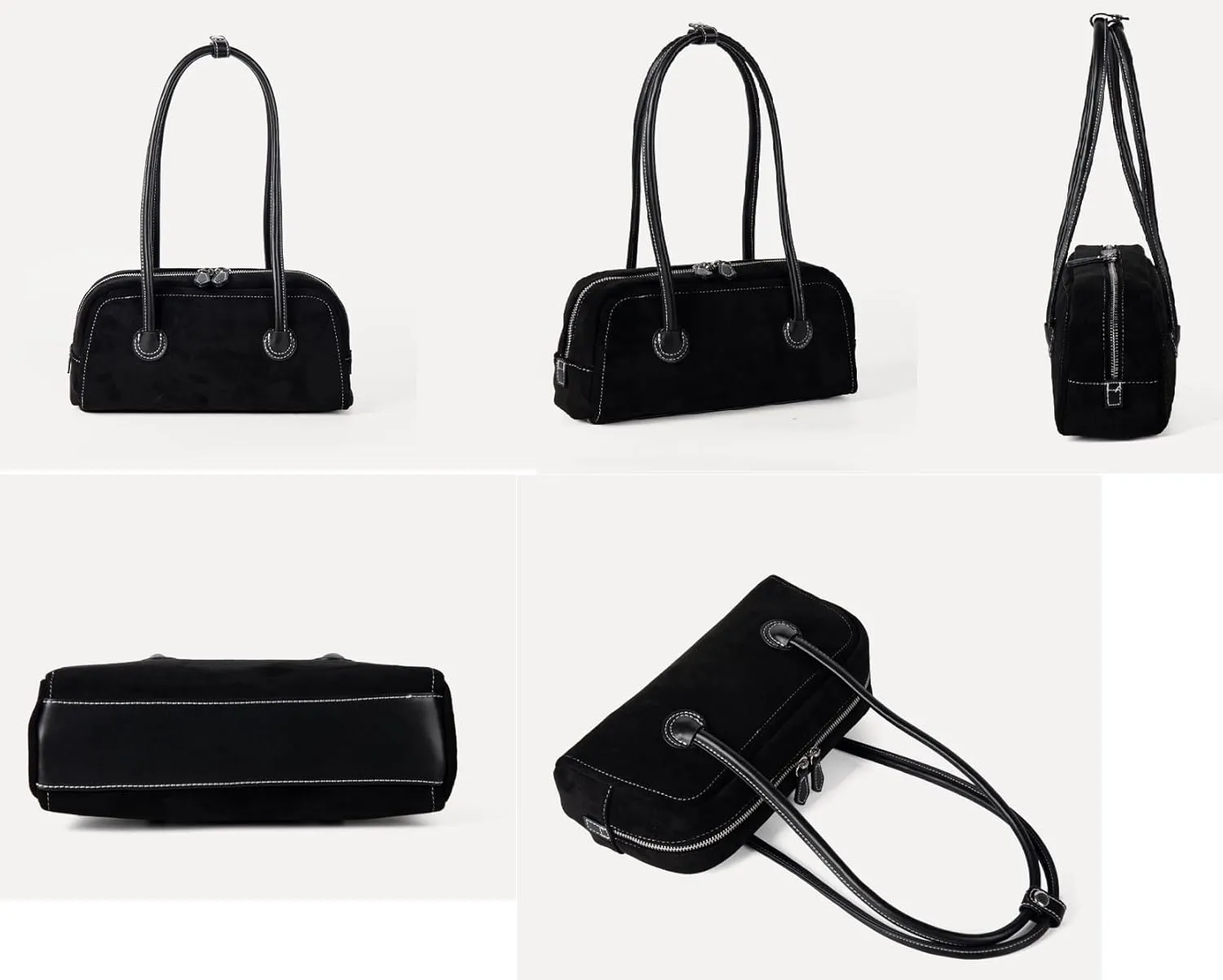 Women Suede Purse, Faux Leather Tote Bag Top Handle Bag Shopper, Shoulder Satchel Bag
