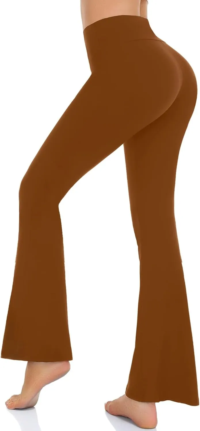 Women’s Bootcut Yoga Pants Tummy Control Flare Leggings High Waist Crossover Lounge Bell Bottom Jazz Dress Baseball Pants