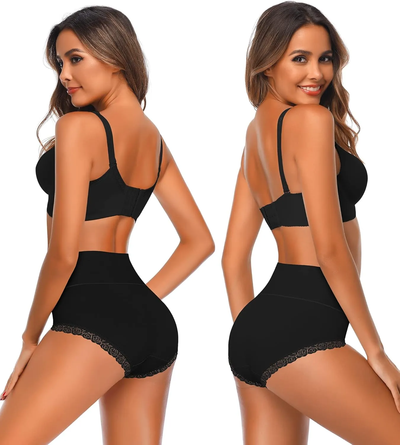 Women's Cotton Underwear,Ladies Soft Stretch Tummy Control Comfy No Muffin Panties Boyshorts