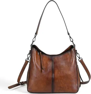 Women's leather retro shoulder bag largeHOBO bag crossbody bag