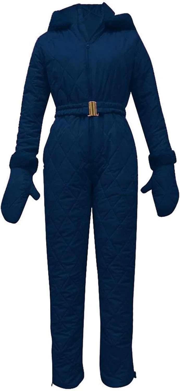Womens One Piece Snowsuit 2024 Winter Onesie Warming Ski Suit Baggy Ski Outfits Outdoor Sports Skiwear