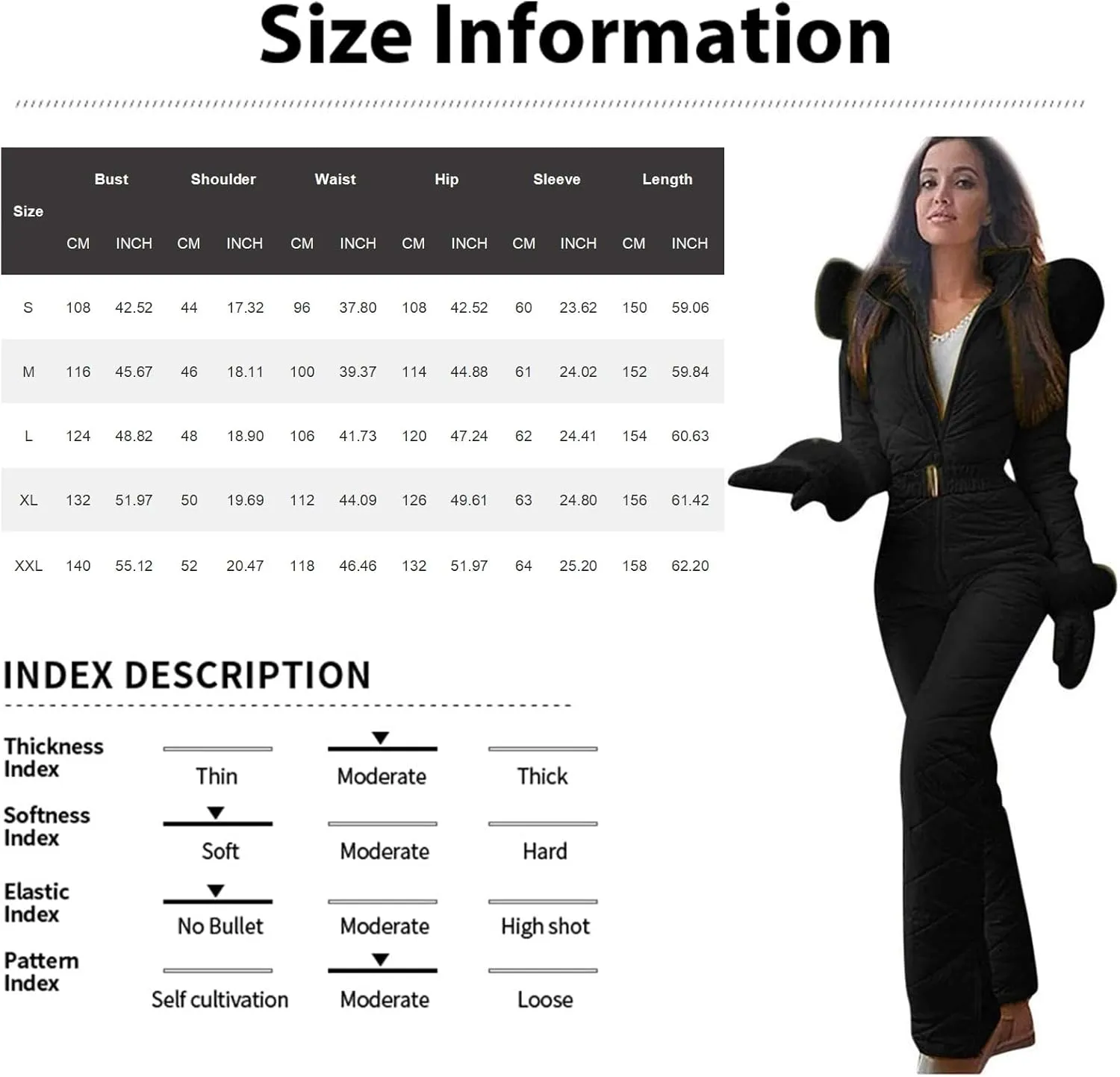 Womens One Piece Snowsuit 2024 Winter Onesie Warming Ski Suit Baggy Ski Outfits Outdoor Sports Skiwear