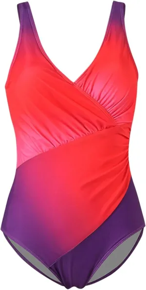 Women's One Piece Swimsuit One Women Elastic Swimwear High Low Push Up Slimming Swim Suit Double Straps Swimwear