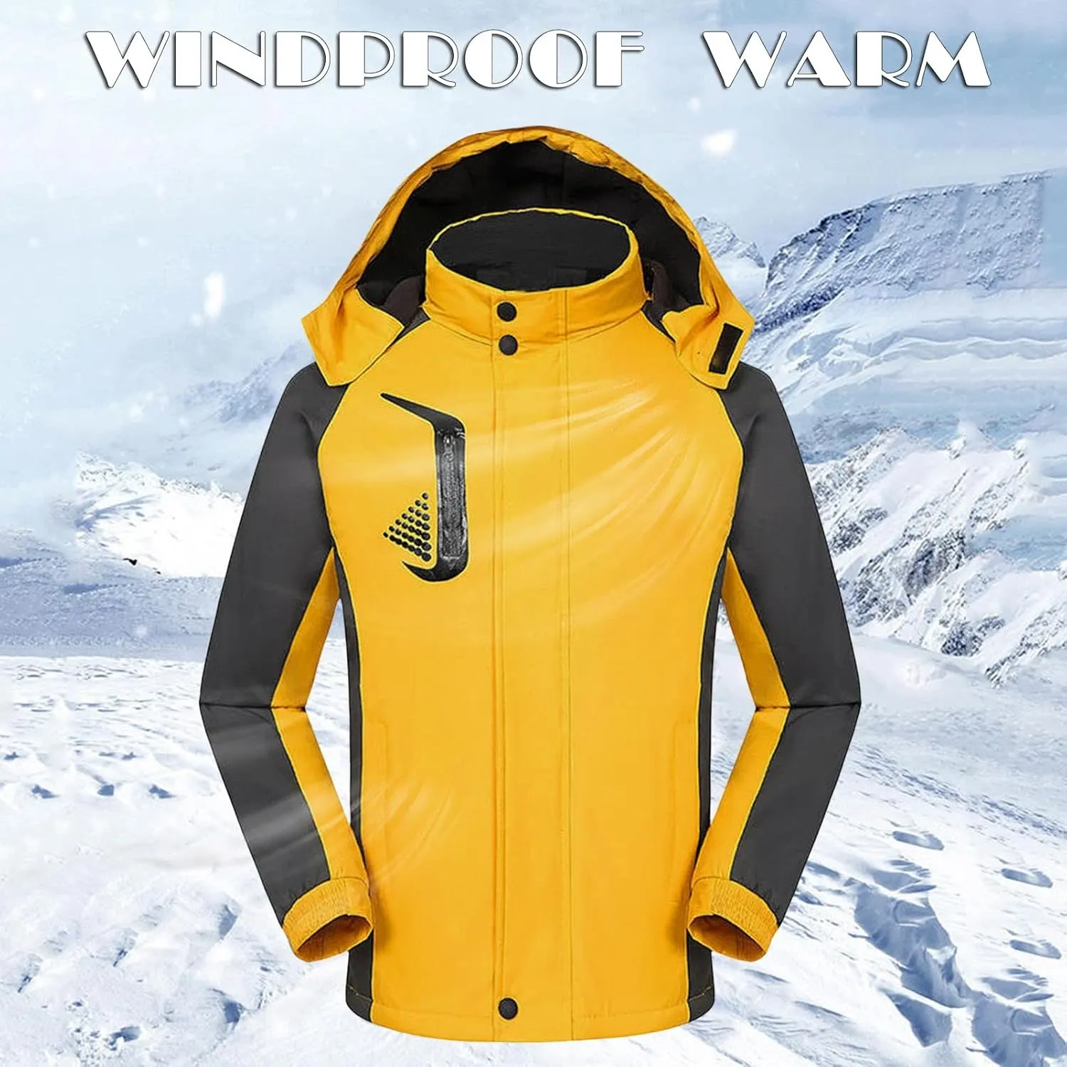 Women's Ski Jacket Warm Winter Snow Coat Mountain Windbreaker Hooded Raincoat Run Jacket