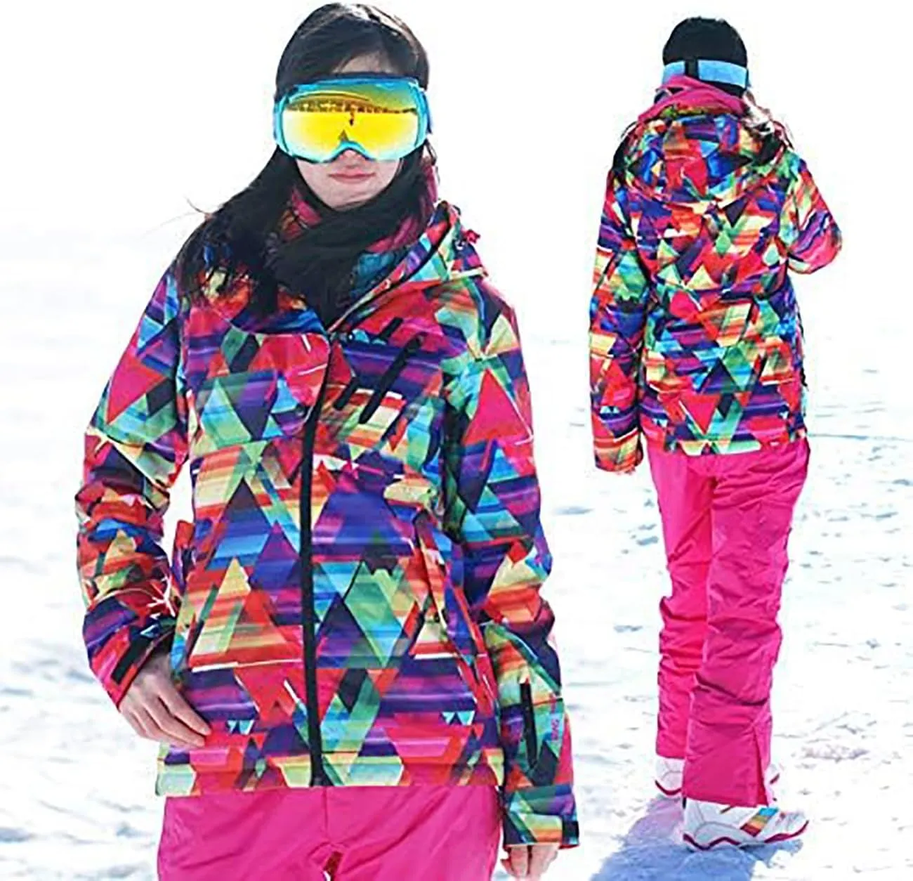 Women's Waterproof Ski Jacket Snowboard Mountain Coat Windproof Winter Warm Snow Rain Coat
