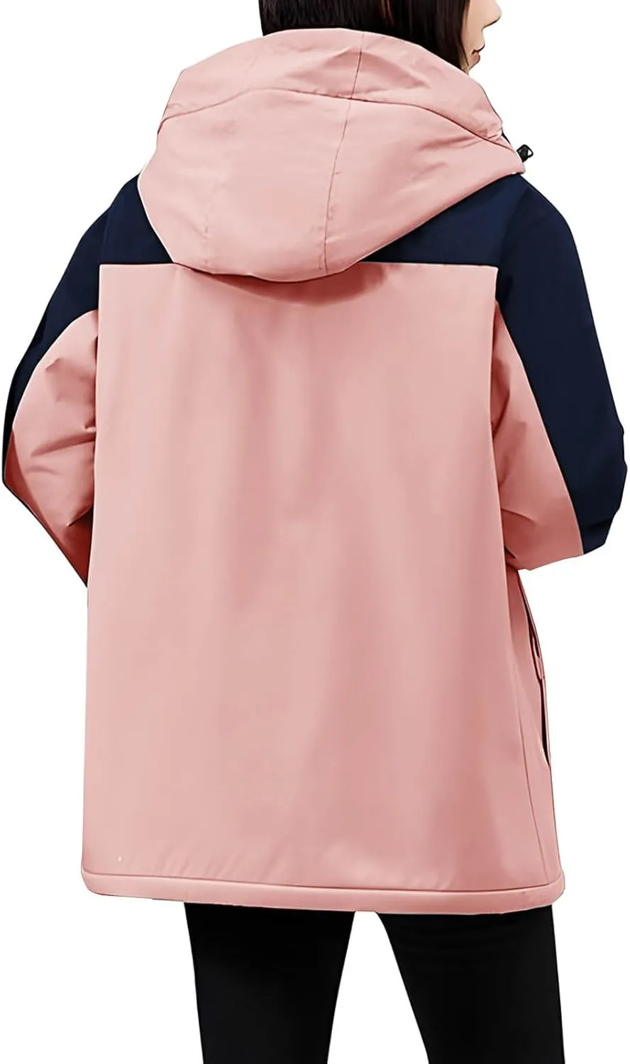 Women's Waterproof Ski Jackets Warm Long Sleeve Zip Pocket Hooded Jacket Windproof Hiking Jacket for Women Winter