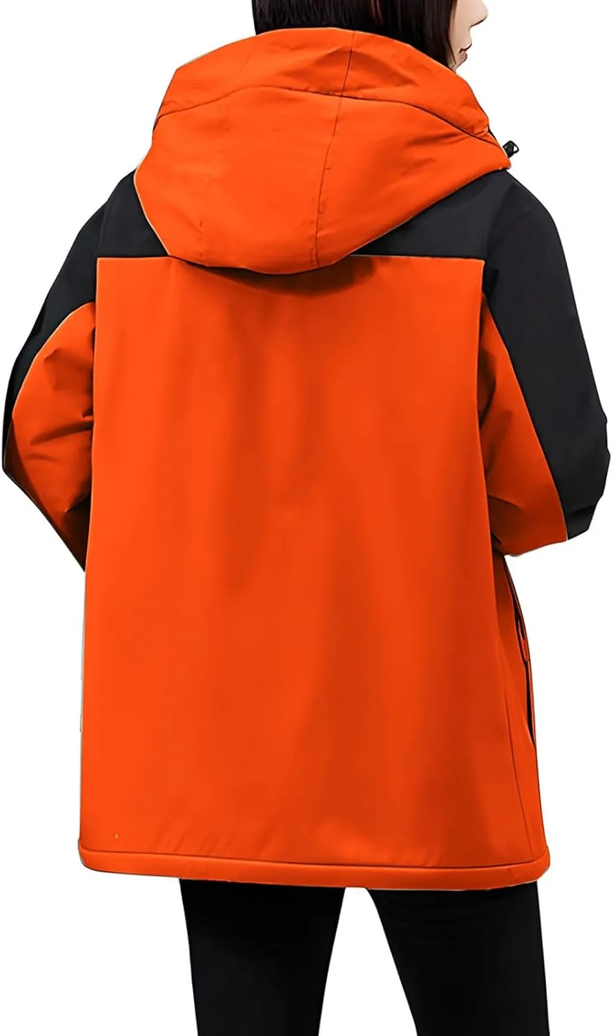 Women's Waterproof Ski Jackets Warm Long Sleeve Zip Pocket Hooded Jacket Windproof Hiking Jacket for Women Winter