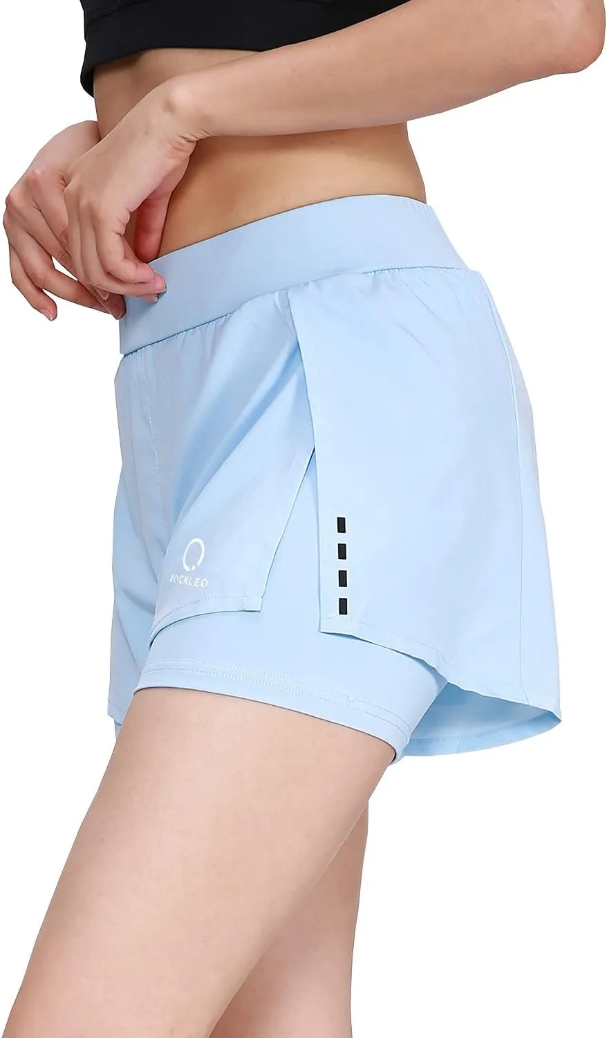 Women's Workout-Running-Shorts Quick-Dry Yoga-Shorts - 2 in 1 Athletic Gym Training Biker Shorts for Women with Liner