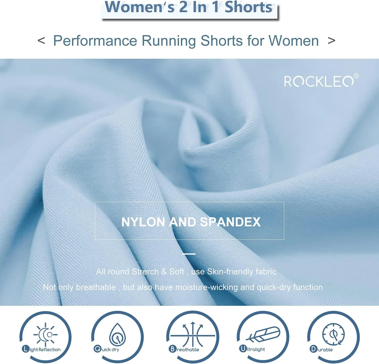 Women's Workout-Running-Shorts Quick-Dry Yoga-Shorts - 2 in 1 Athletic Gym Training Biker Shorts for Women with Liner
