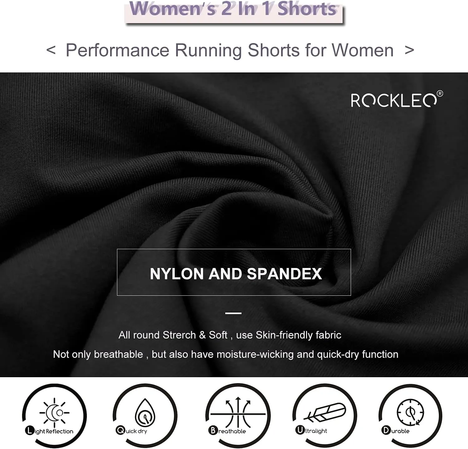 Women's Workout-Running-Shorts Quick-Dry Yoga-Shorts - 2 in 1 Athletic Gym Training Biker Shorts for Women with Liner