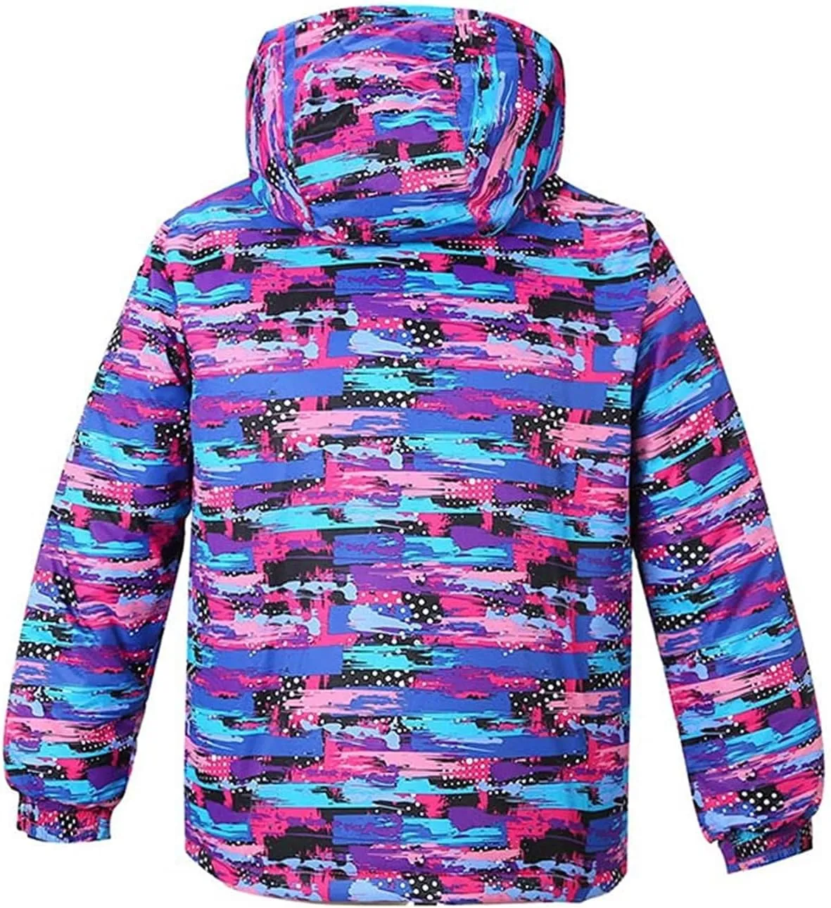 WOWULOVELY Girls Thicken Warm Snowsuit Hooded Ski Jacket Pants 2 Pcs Set Skiing Jacket with Pants