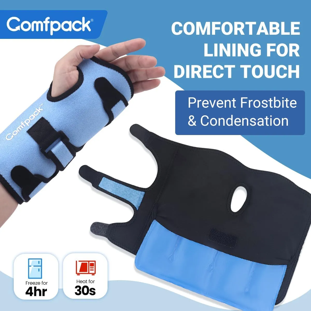 Wrist Ice Pack Wrap for Carpal Tunnel Relief, Ice Wrist Brace with Gel Pack for Hand Pain Relief, Cold Compression Wrist Ice Pack for Tendonitis, Sprain, Arthritis, Swelling