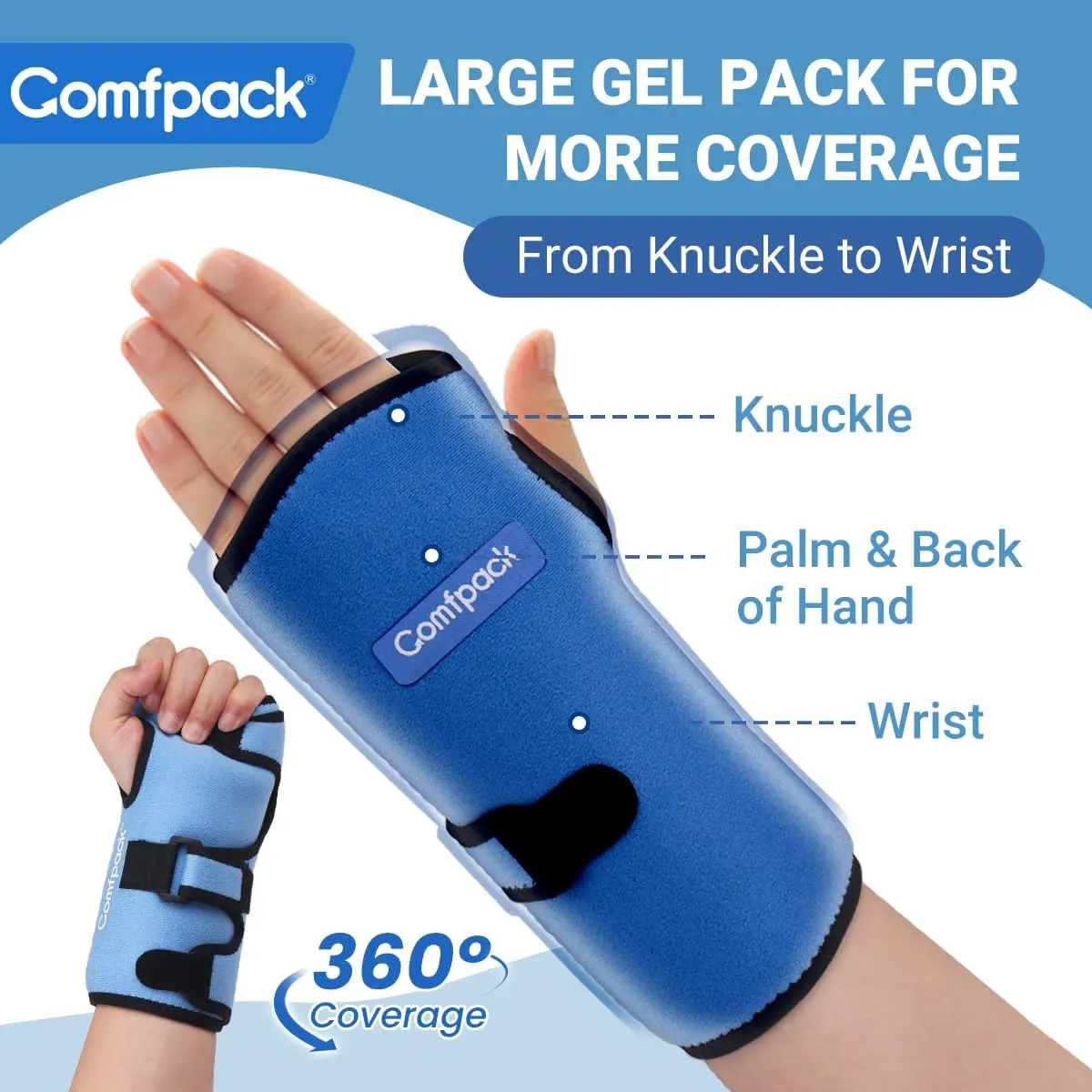 Wrist Ice Pack Wrap for Carpal Tunnel Relief, Ice Wrist Brace with Gel Pack for Hand Pain Relief, Cold Compression Wrist Ice Pack for Tendonitis, Sprain, Arthritis, Swelling