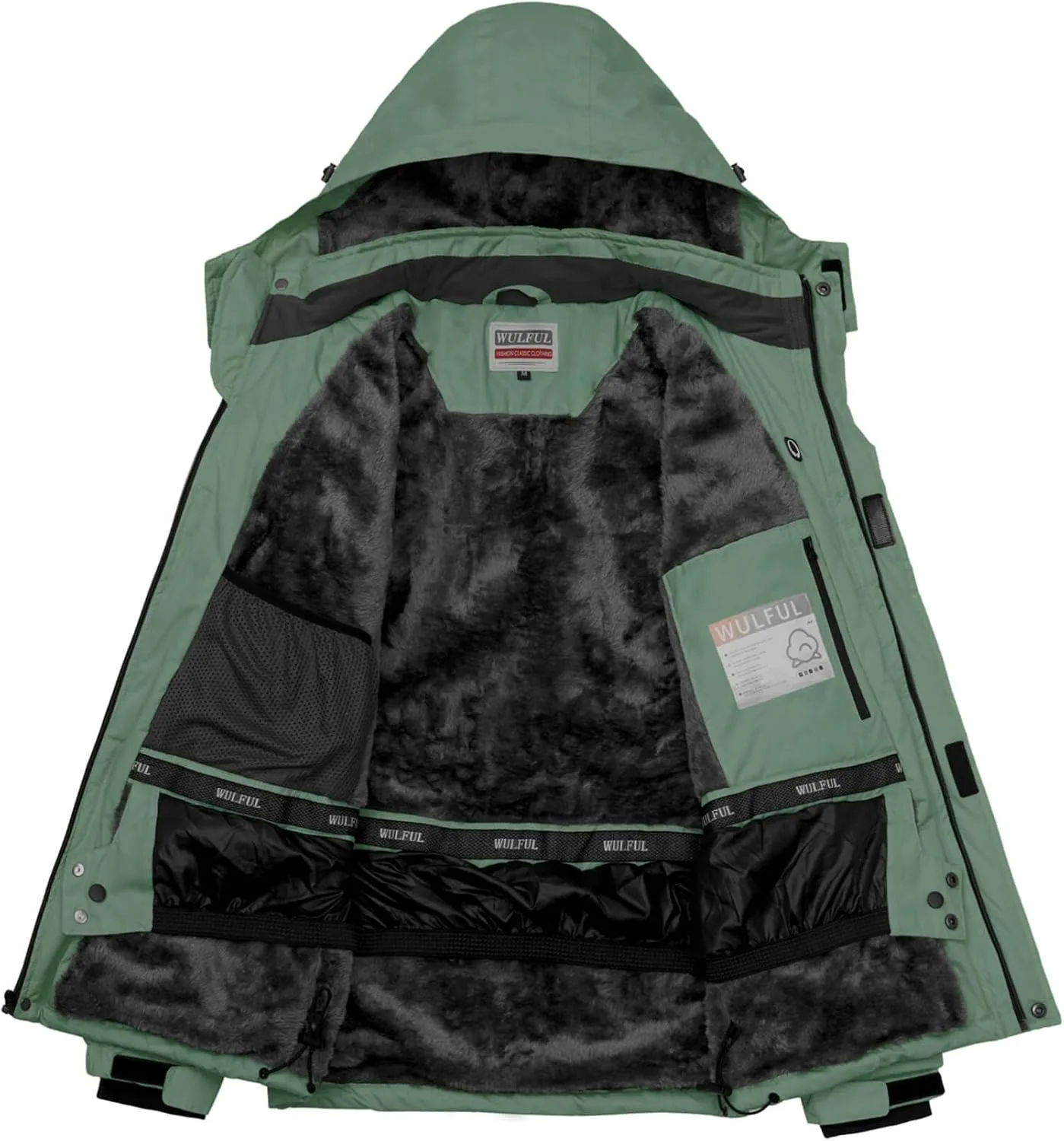 WULFUL Men's Waterproof Ski Jacket Warm Winter Snow Coat Mountain Windbreaker