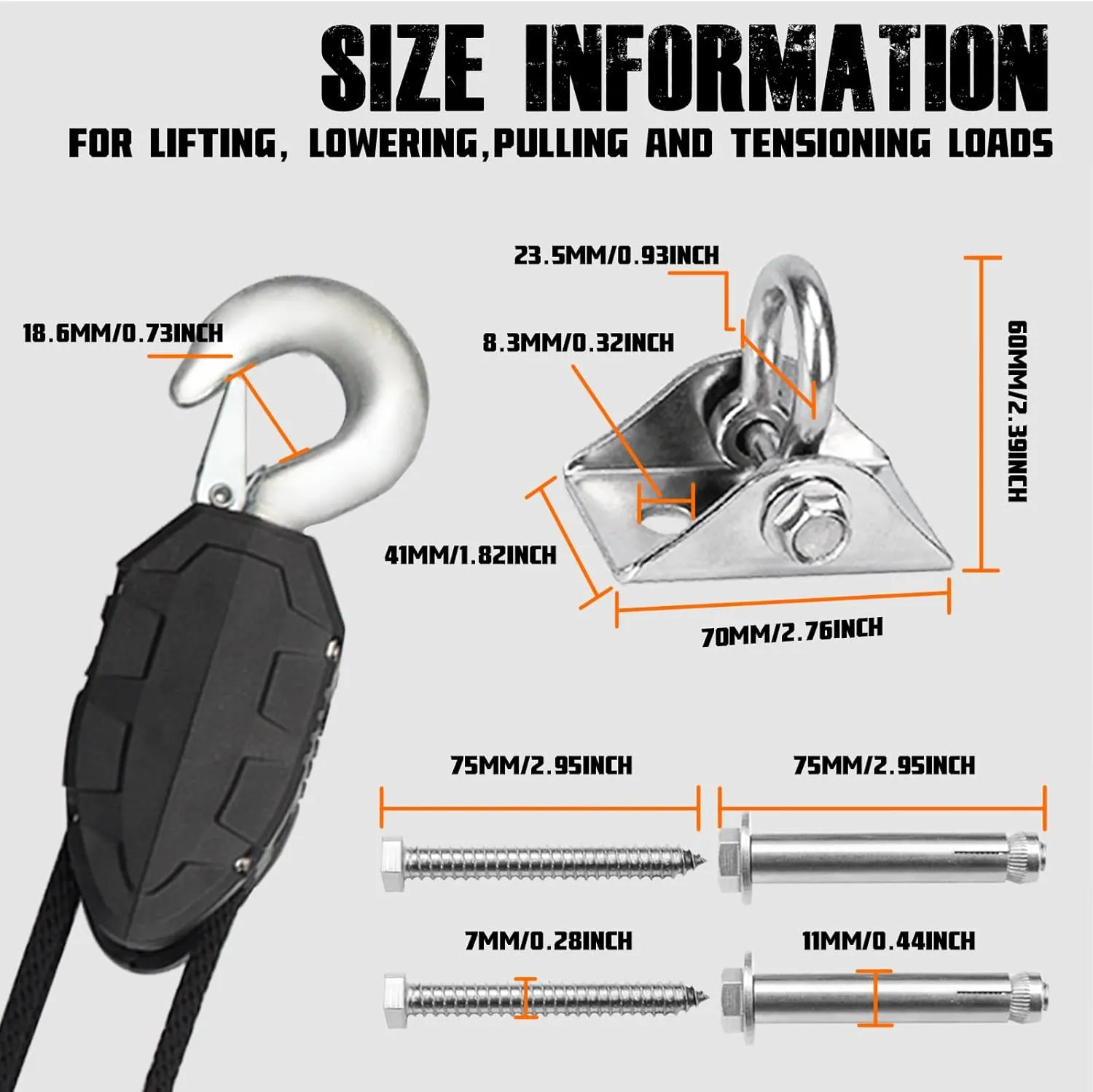 XSTRAP STANDARD 50 Feet Rope Hoist, Heavy-Duty 2000LB Wheel Block and Tackle Pulley System for Lifting Heavy Objects with Work Gloves, 2pcs Soft Loops, 1 Swing Hanger for Garage Warehouse