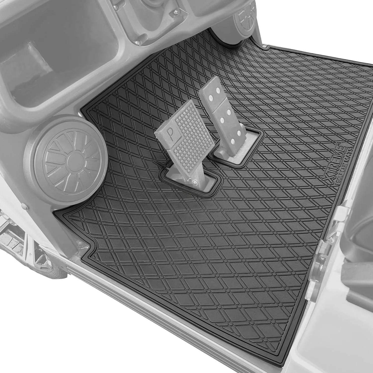 Xtreme Mats Evolution Golf Cart Floor Mat, Full Coverage Golf Cart Liner Protects OEM Flooring - Only Fits Evolution Classic Plus/Classic Pro/Forester/Turfman Carts (2022 and Prior) - All Black