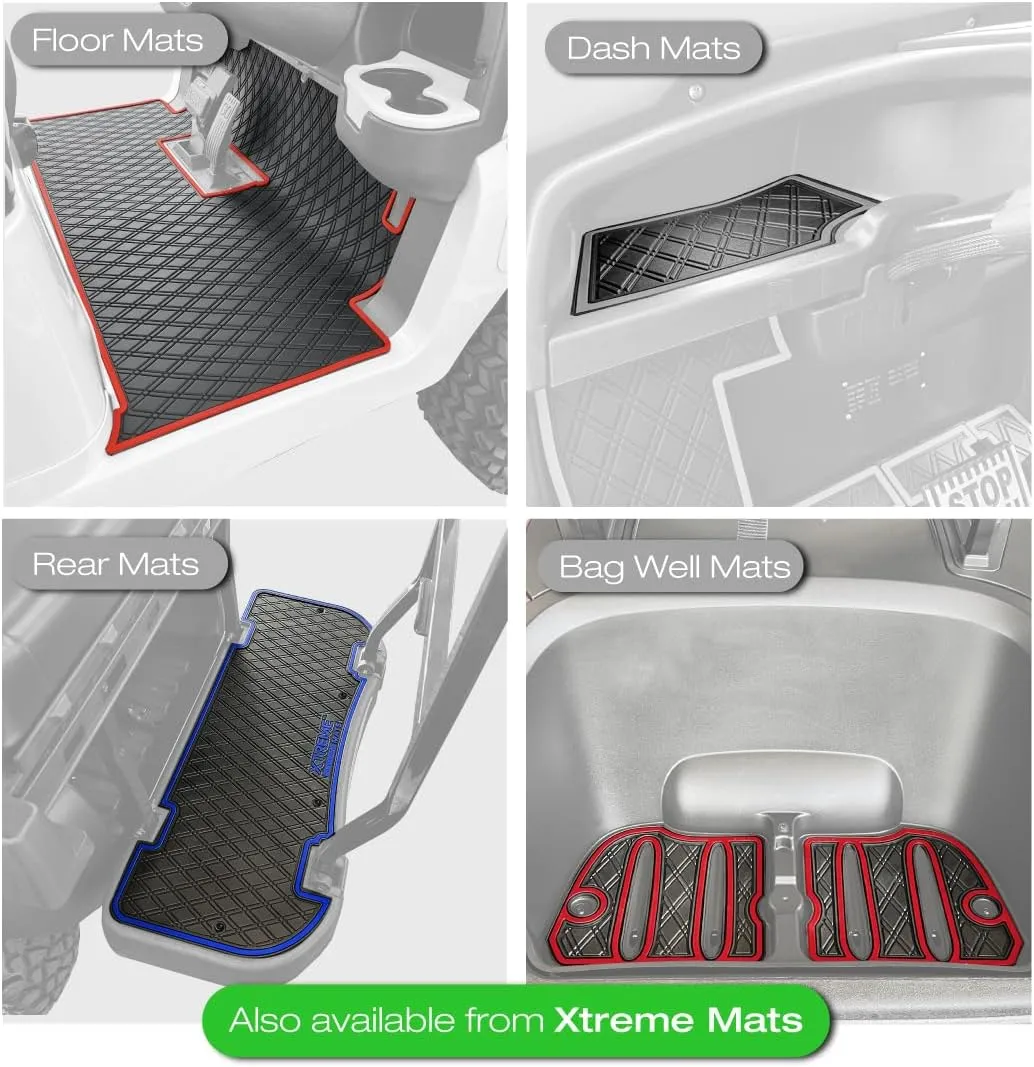 Xtreme Mats Full Coverage Rubber Golf Cart Floor Mat Compatible with Yamaha Brand Golf Carts Drive2 EFI QuieTech (All Black)