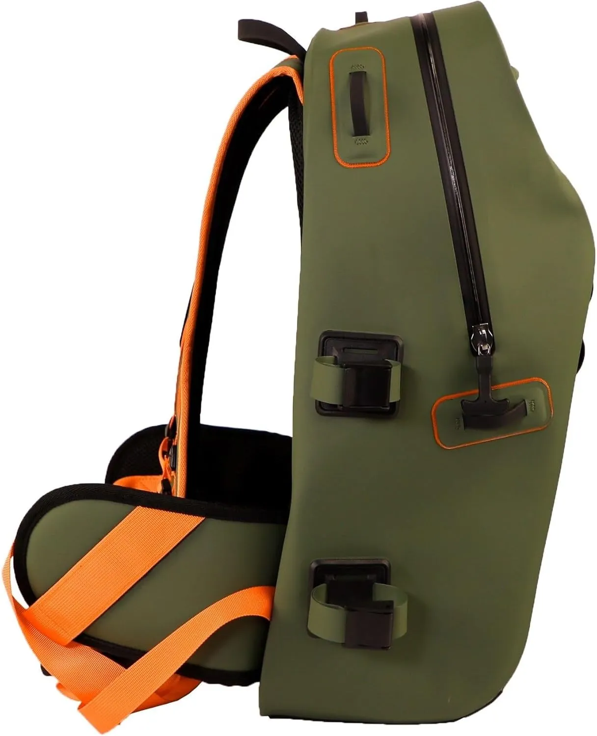 YakAttack 28L BackWater DryPak Waterproof Backpack - Green/Orange | Dry Bag Backpack for Kayaking, Fishing & Hiking | Floating Waterproof Bag | Lightweight Outdoor Marine Gear | 10" x 22" x 12"