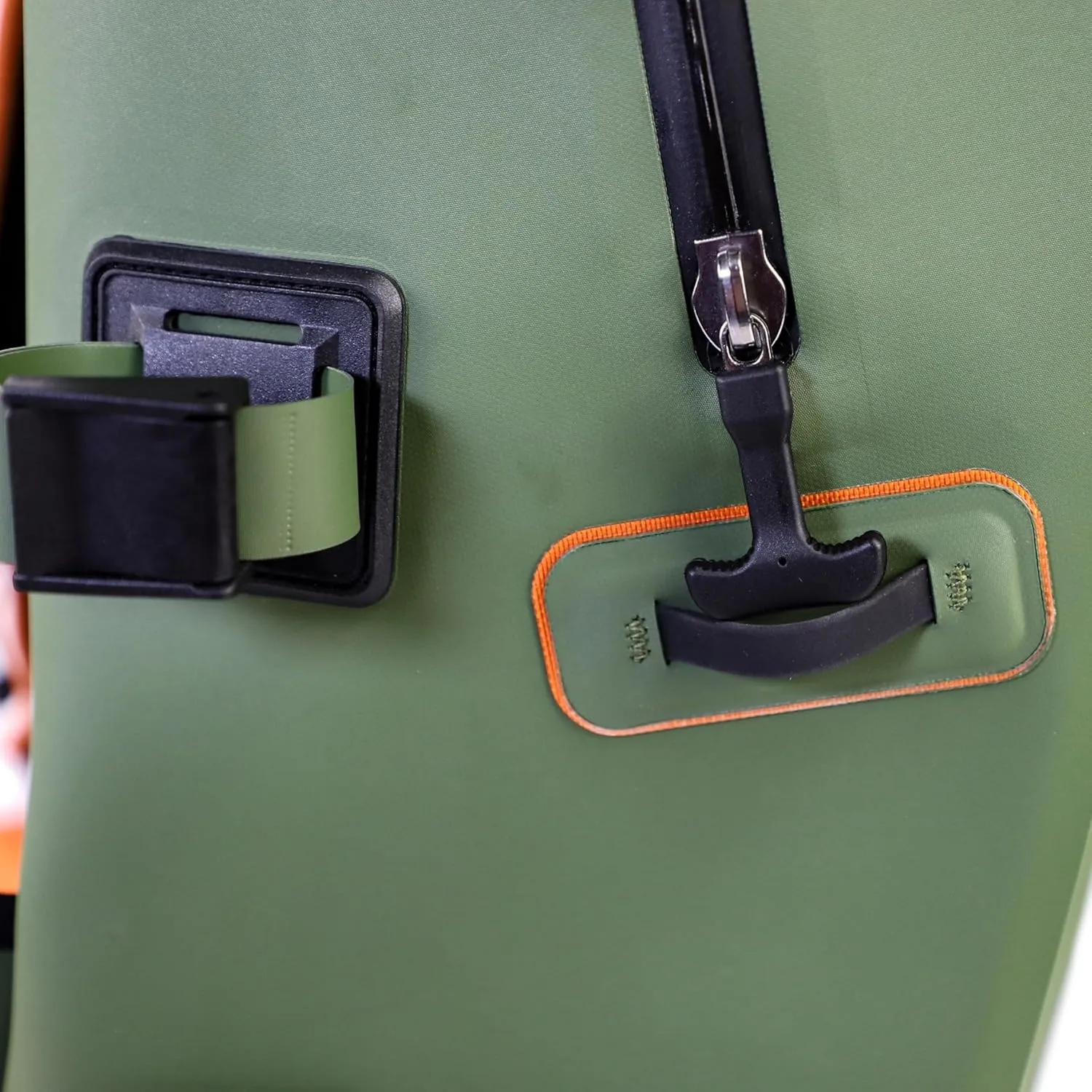 YakAttack 28L BackWater DryPak Waterproof Backpack - Green/Orange | Dry Bag Backpack for Kayaking, Fishing & Hiking | Floating Waterproof Bag | Lightweight Outdoor Marine Gear | 10" x 22" x 12"