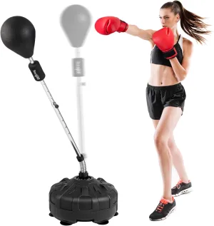 Yes4All Punching Bag with Stand, Adjustable Height, Boxing Equipment with PU Leather Speed Reflex Ball, Home Gym Workout MMA Training & Fitness