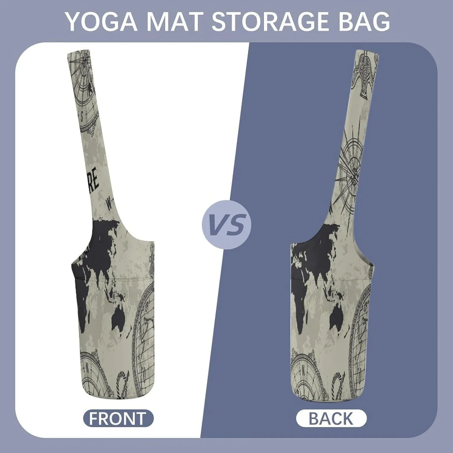 Yoga Mat Bag, Soft Canvas Storage Bag Fashion Mat Bag for Clothes Dorm Organizer with Pocket Shoulder Strap