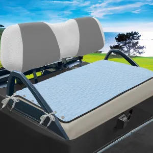 YOKYHOM Golf Cart Seat Covers, Ice Silk Fabric Golf Cart Seat Towel Blanket, Anti-Slip Low Surface   Adaptable Tie Rope Design, Perfect for Yamaha, EZGO, Club Car and More Golf Carts (39''x 22'')