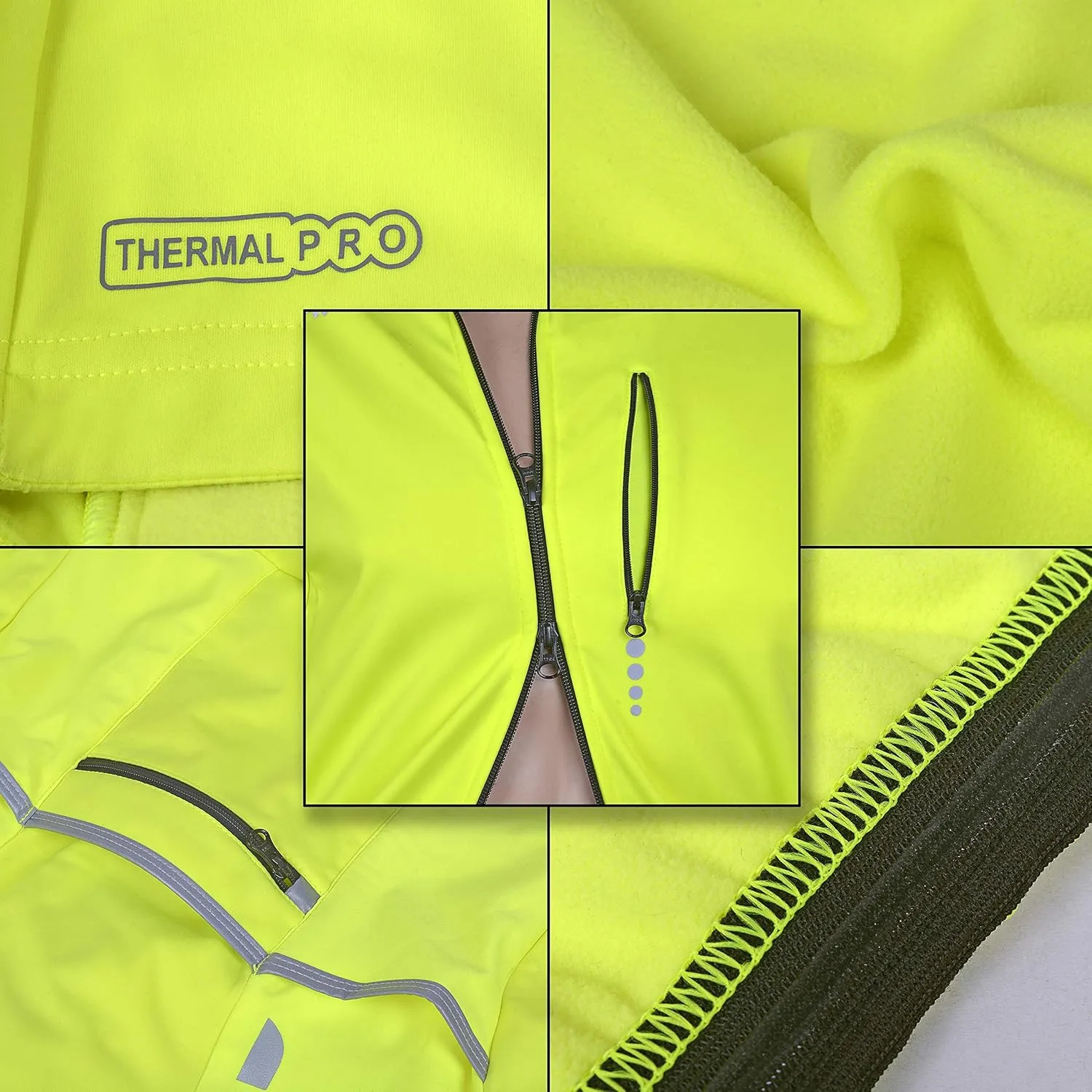 Zimco Pro Men Winter Cycling Jackets High Viz Bicycle Jersey Windproof Thermal Insulated Jacket
