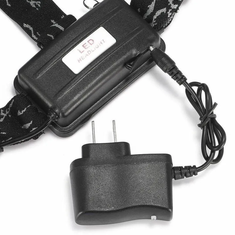Zoomable Headlamp T6 LED Headlight Flashlight  Charger 18650 Battery