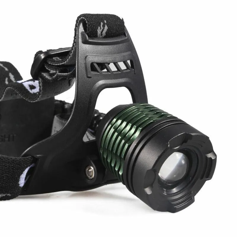 Zoomable Headlamp T6 LED Headlight Flashlight  Charger 18650 Battery