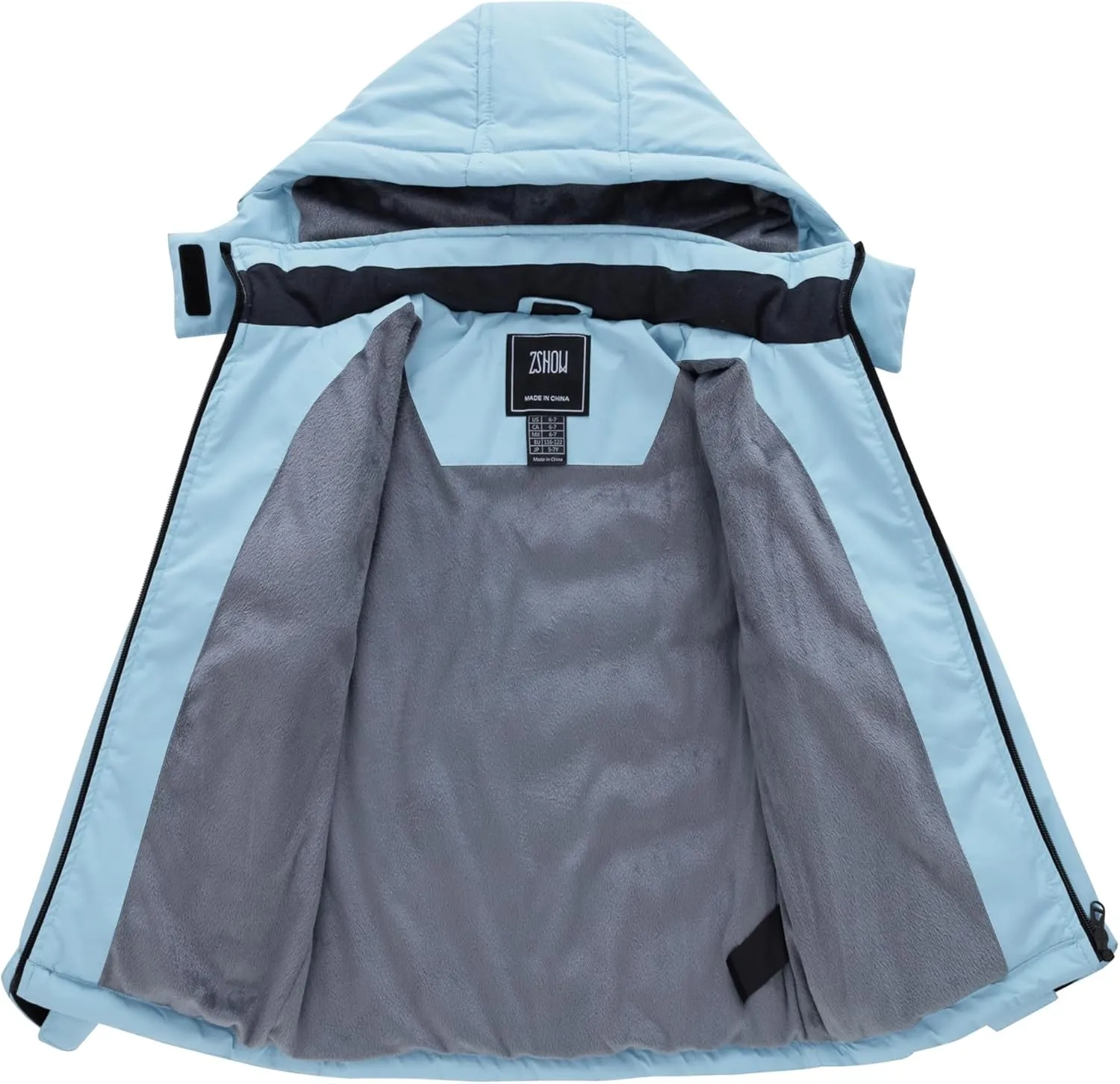 ZSHOW Girl's Waterproof Ski Jacket Thick Padded Warm Winter Coat Hooded Snowboarding Jacket