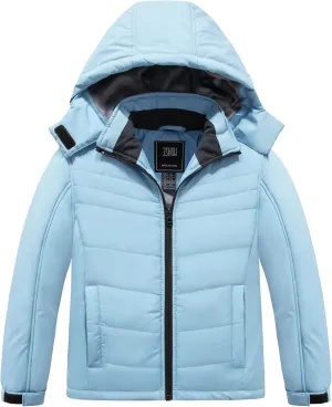 ZSHOW Girl's Waterproof Ski Jacket Thick Padded Warm Winter Coat Hooded Snowboarding Jacket