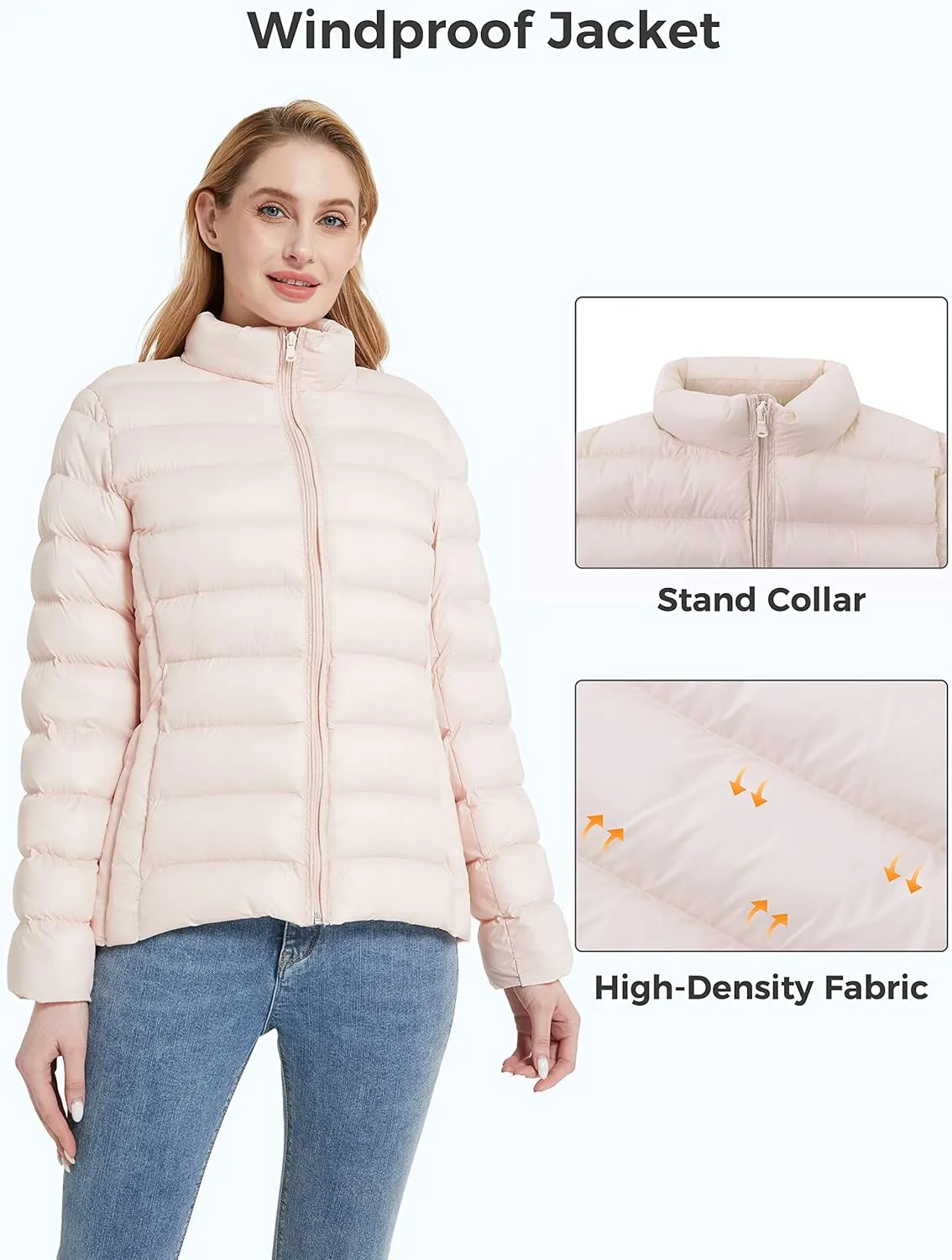 ZSHOW Women's Packable Puffer Jacket Windproof Lightweight Winter Coat