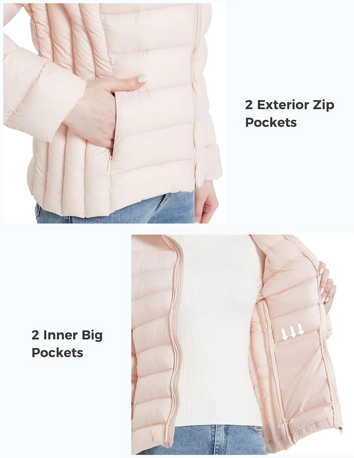 ZSHOW Women's Packable Puffer Jacket Windproof Lightweight Winter Coat